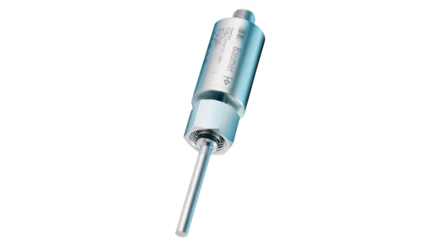 Sensore di flusso Baumer PF20S-11.010.T527.20.1.0000.0 per liquidi, acciaio inox, IP67, 10-400 cm/s, M12-A 4 pin.