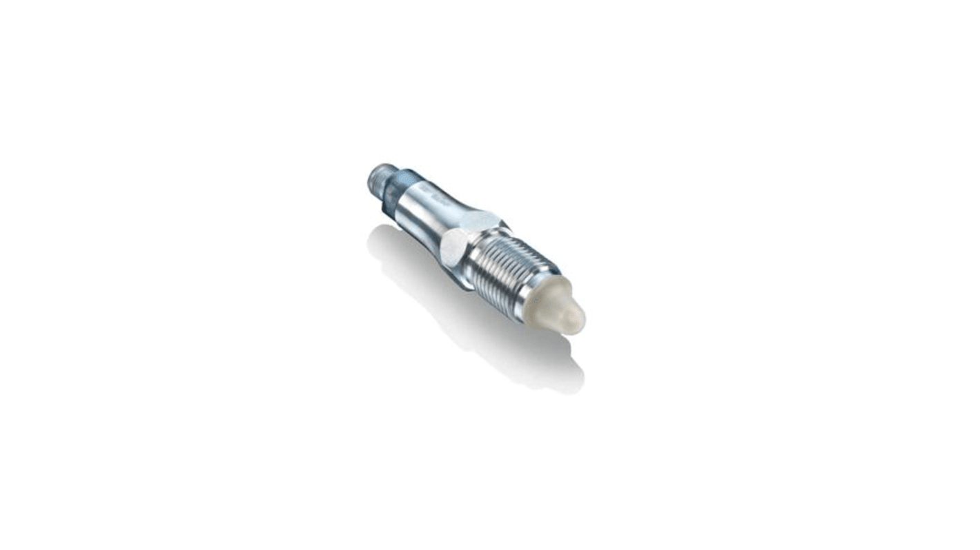 Sensore di livello Baumer PL20S, montaggio filettato G 1/2, uscita PNP, corpo in acciaio inox, IP67, temperatura -25 a 85 °C.