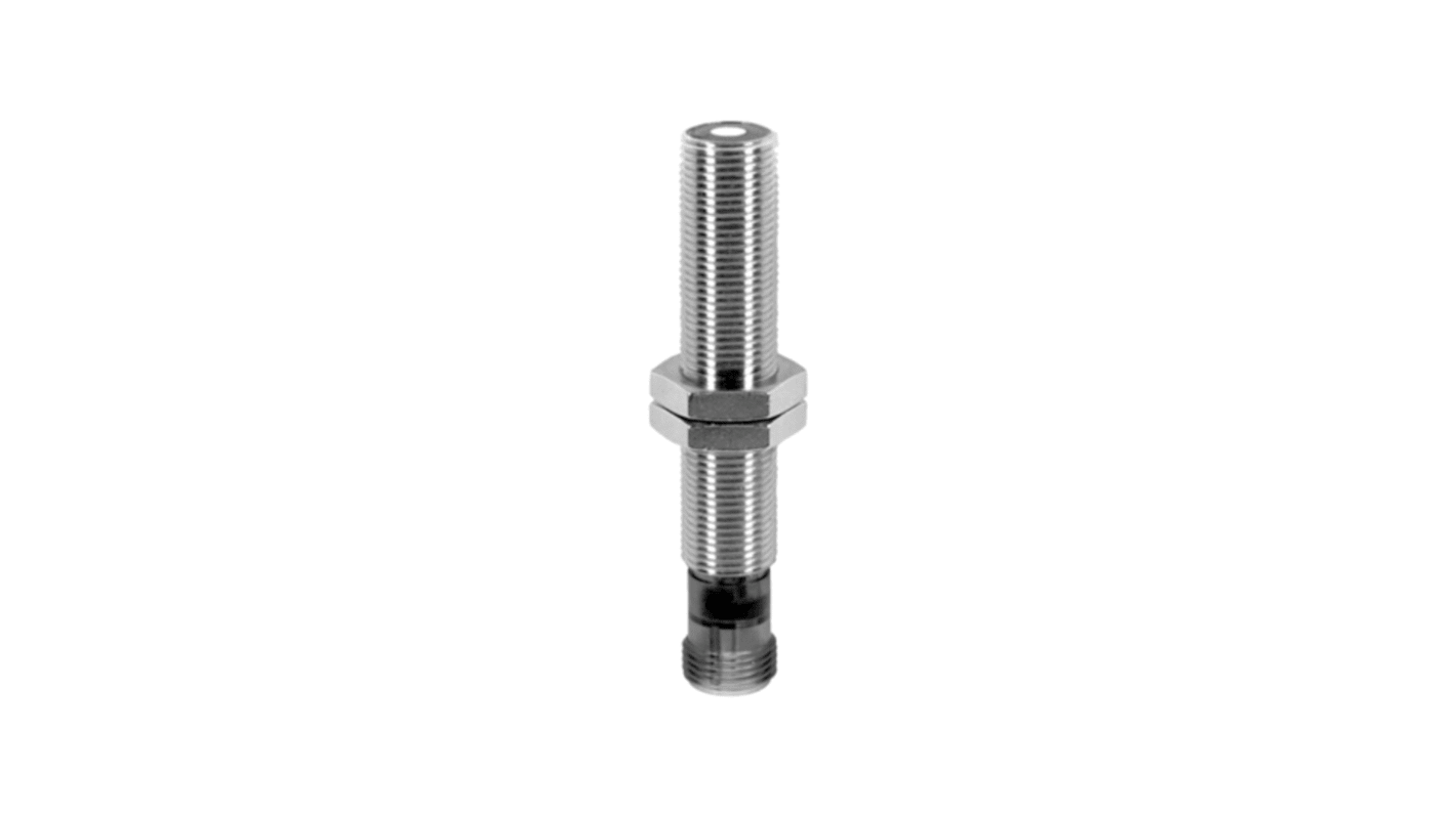 Sensore di prossimità cilindrico Baumer UNAM 12P1914/S14, PNP M12, rilevamento 10-200 mm, connettore M12 a 4 pin, IP67.
