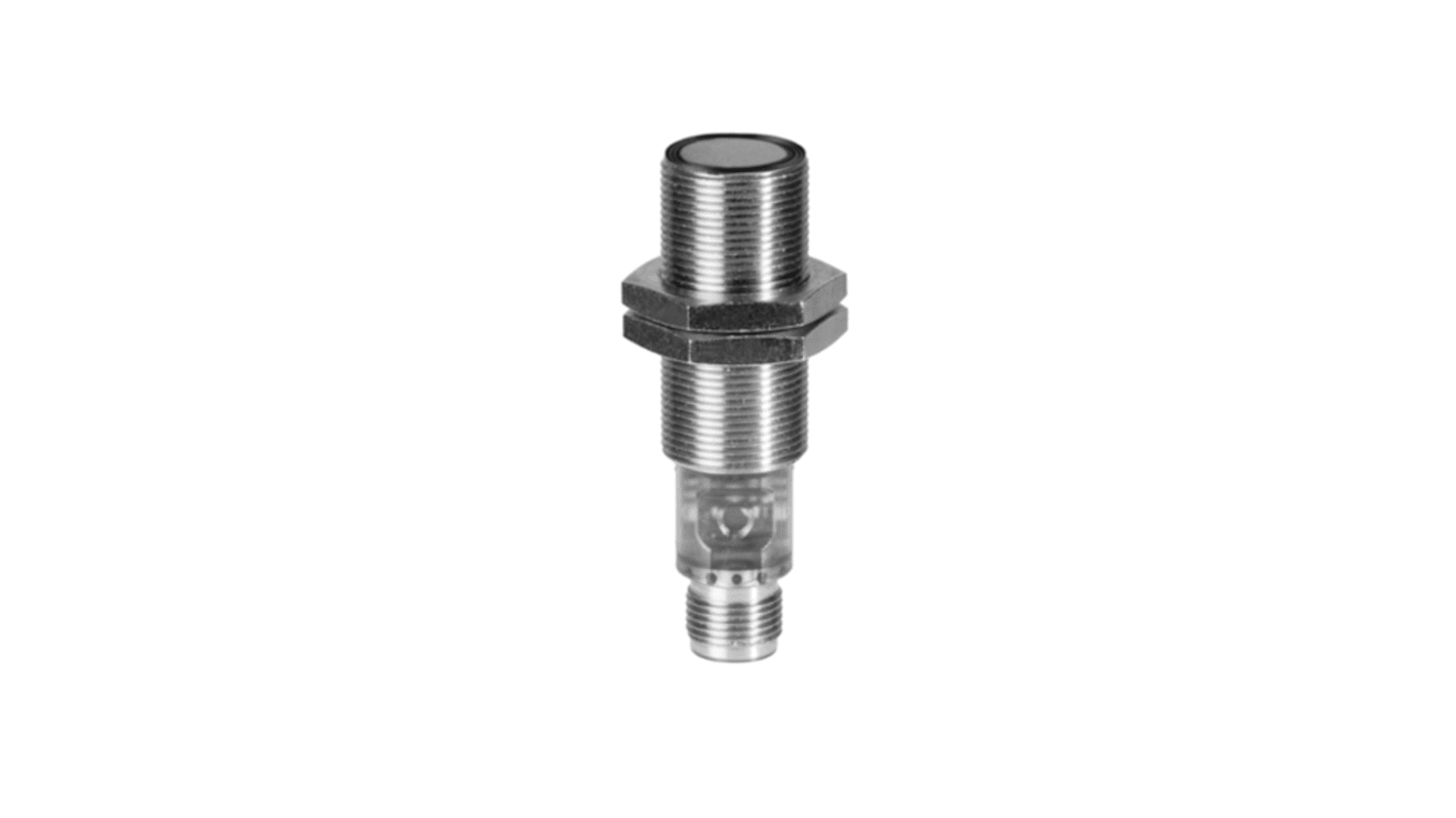 Sensore di movimento cilindrico Baumer UR18.DA0.2-IAMJ.9SF, tecnologia a ultrasuoni, rilevamento 20-1000 mm, uscita 4-20 mA.