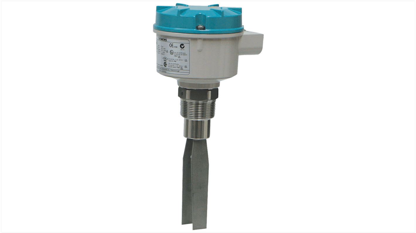 Sensore di livello Siemens 7ML5735-1AA11-0BA0, montaggio verticale, rilevamento vibrazionale, corpo in acciaio INOX.