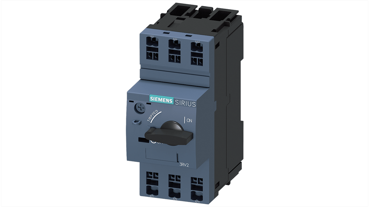Siemens 3RV2411-1CA20, unità base motore SIRIUS, 3 ingressi, 3 uscite, 230 V, 2,5 A, protezione S00 per cortocircuiti.