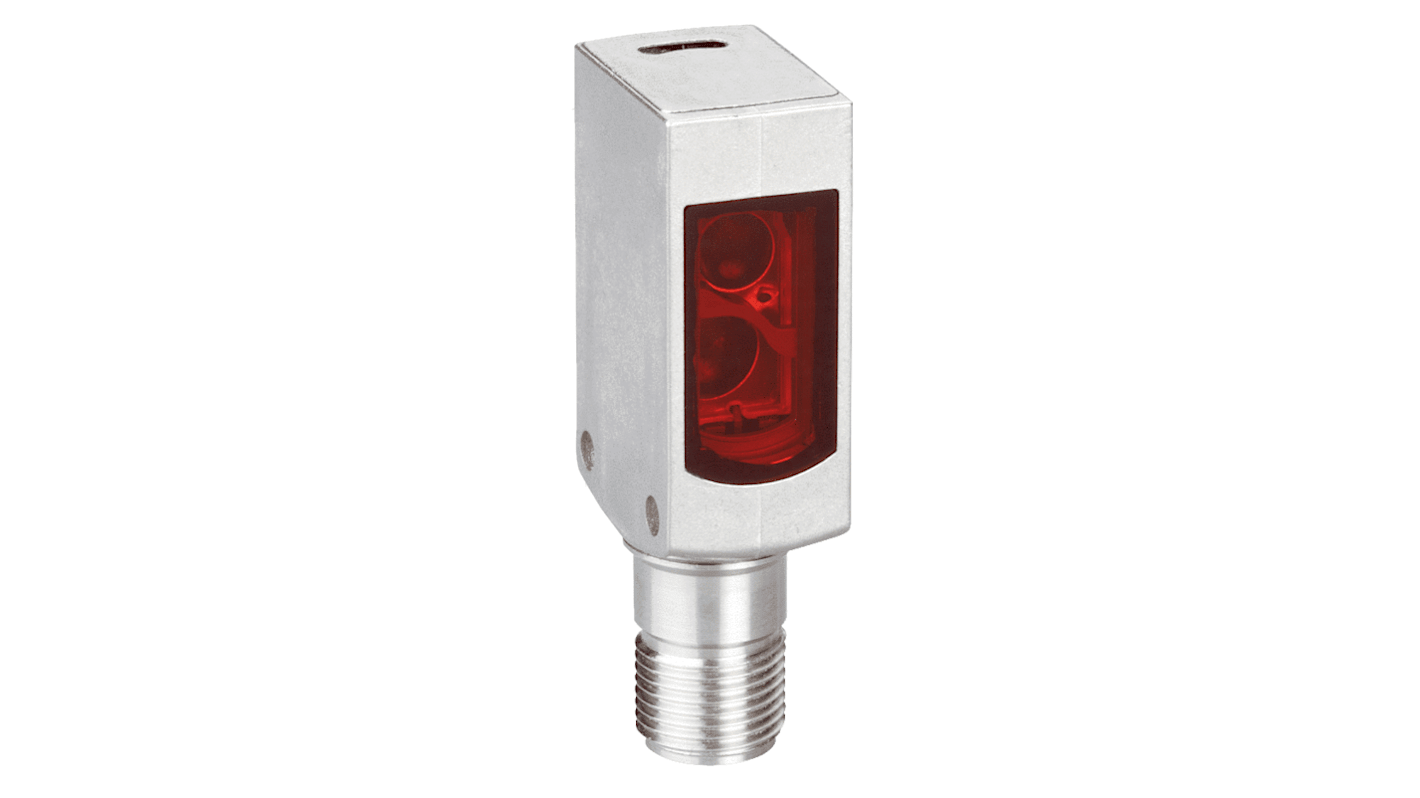 Sensore fotoelettrico rettangolare Sick WTB4S-3P2465V, con rilevamento da 4 mm a 500 mm, uscita PNP, grado di protezione IP66/IP69K, in acciaio inox 316L.