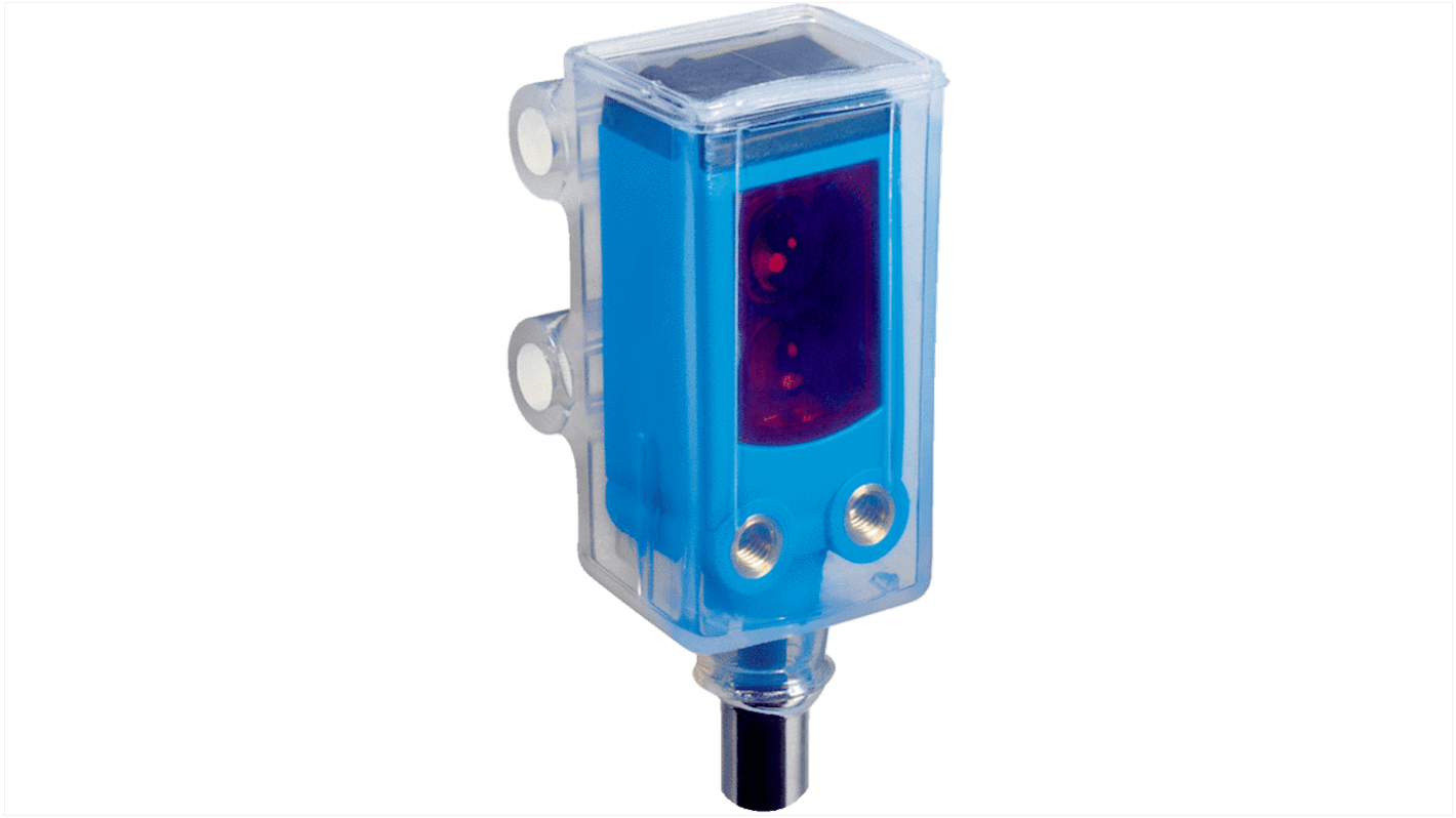 Sensore fotoelettrico rettangolare Sick WTB4T-3P1264, rilevamento 4-120 mm, uscita PNP, IP68/IP69K, temperatura -40/+60 °C.