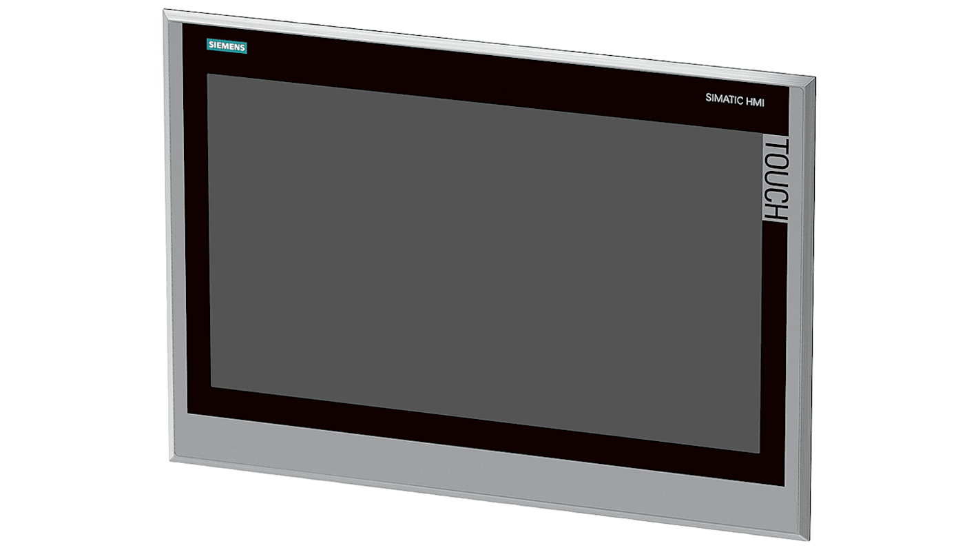 Pannello HMI Siemens 6AV2144-8UC10-0AA1, 18,1" TFT, risoluzione 1366 x 768, IP66K, interfacce PROFINET e USB.