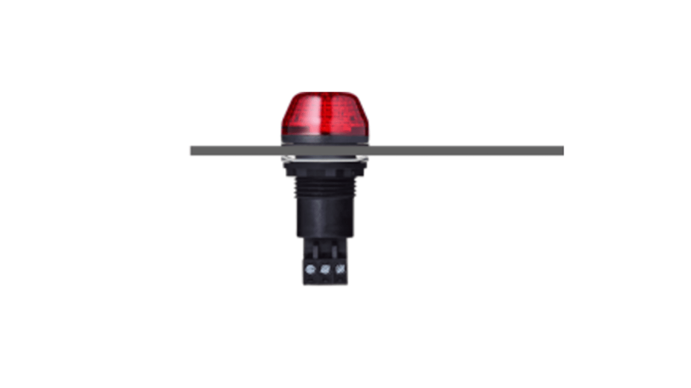 Segnalatore LED rosso AUER Signal 800502313, montaggio a pannello M22, diametro 30mm, alimentazione 230-240 V CA, IP65.
