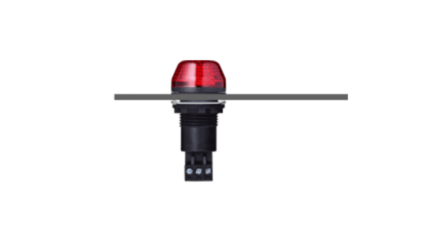 AUER Signal 800502404, segnalatore LED rosso fisso/lampeggiante, montaggio su base o pannello, grado di protezione IP 65.