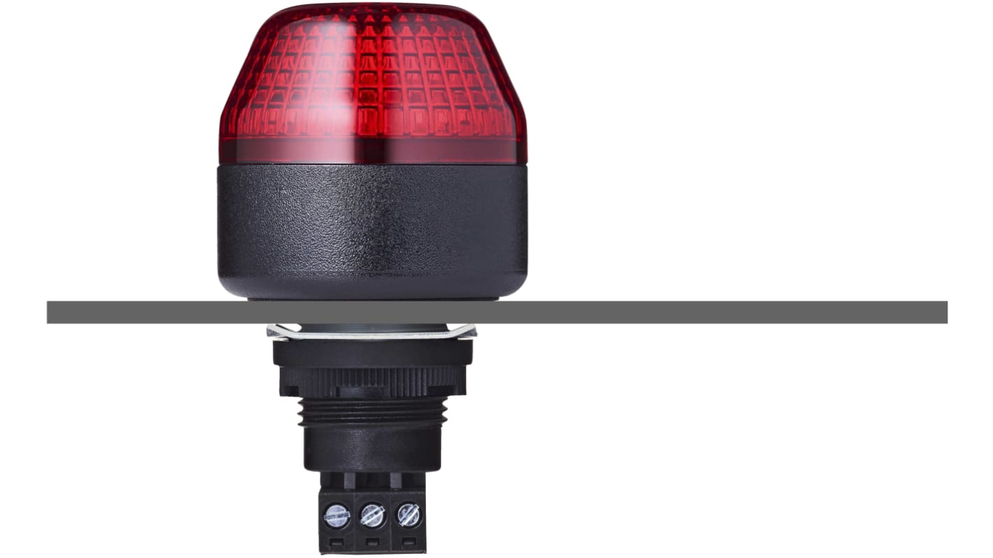 AUER Signal 801502313, segnalatore LED rosso fisso/lampeggiante, montaggio a pannello, diametro 45 mm, grado di protezione IP 65.