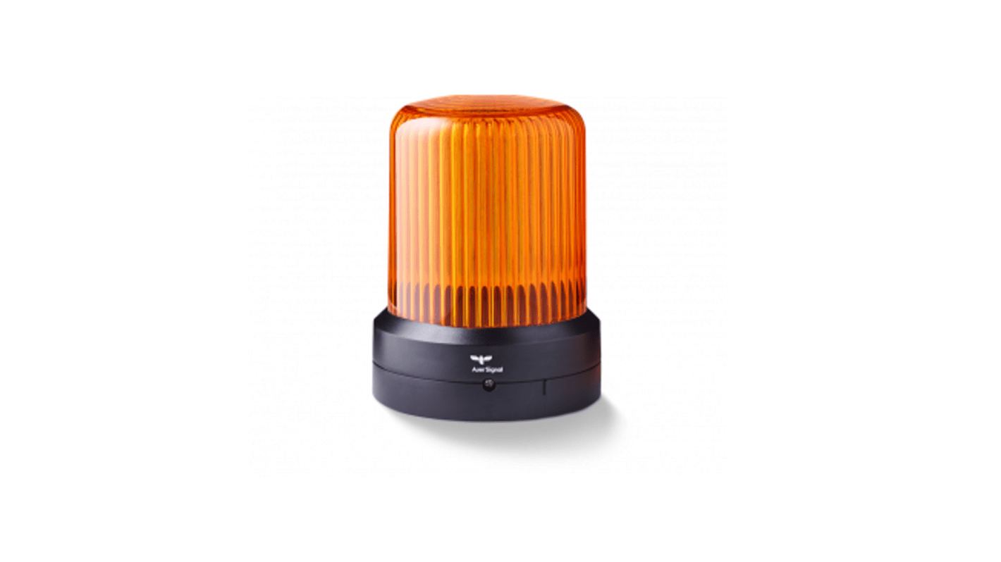 AUER Signal 850511313RBL, segnalatore LED ambra Ø110 mm, funzioni lampeggiante, stroboscopico e rotante, montaggio orizzontale, IP66.