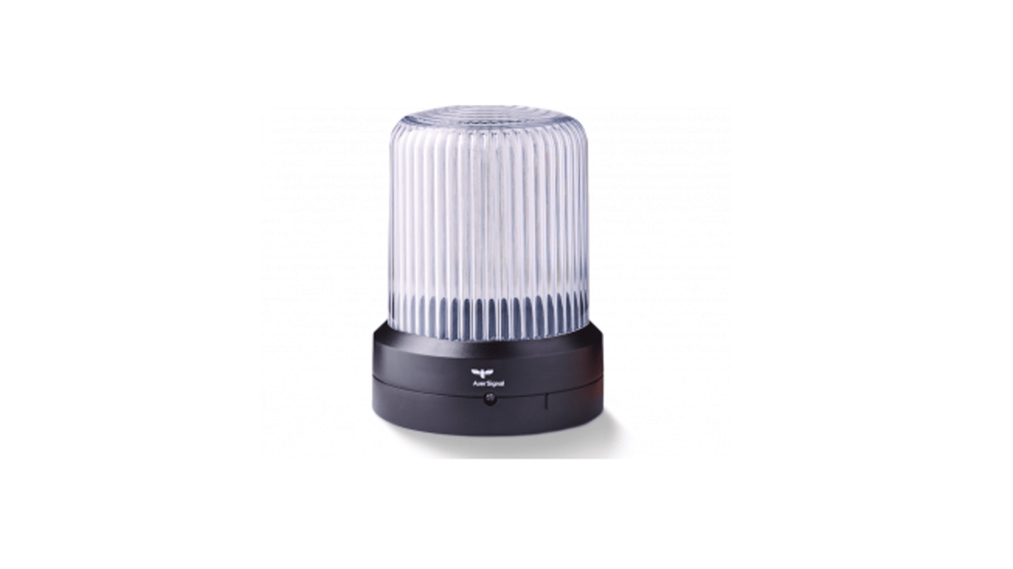 Segnalatore LED Fisso AUER Signal 850530408RBL, 24-48 V, IP66, montaggio su base o pannello, diametro 110 mm, disponibile in sette colori.