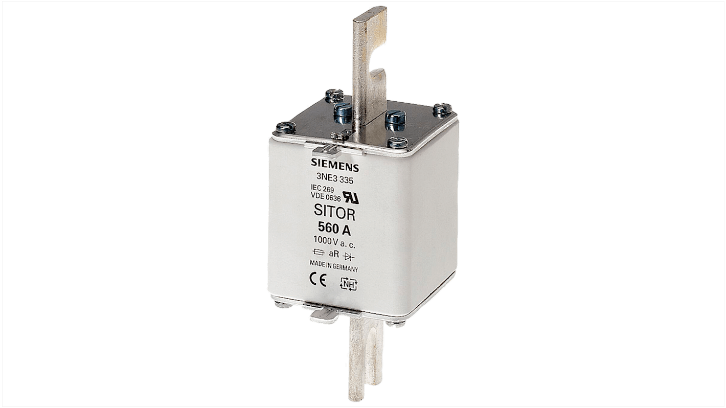 Fusibile SITOR Siemens 3NE3338-8 800A 800V NH2 AR 100kA - Sicurezza e affidabilità per interruzioni di alta corrente.