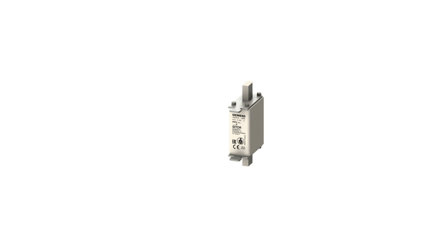 Fusibile NH000 aR Siemens 3NE8824-0MK, 160A, 500V, con indicatore frontale e alta capacità di interruzione.