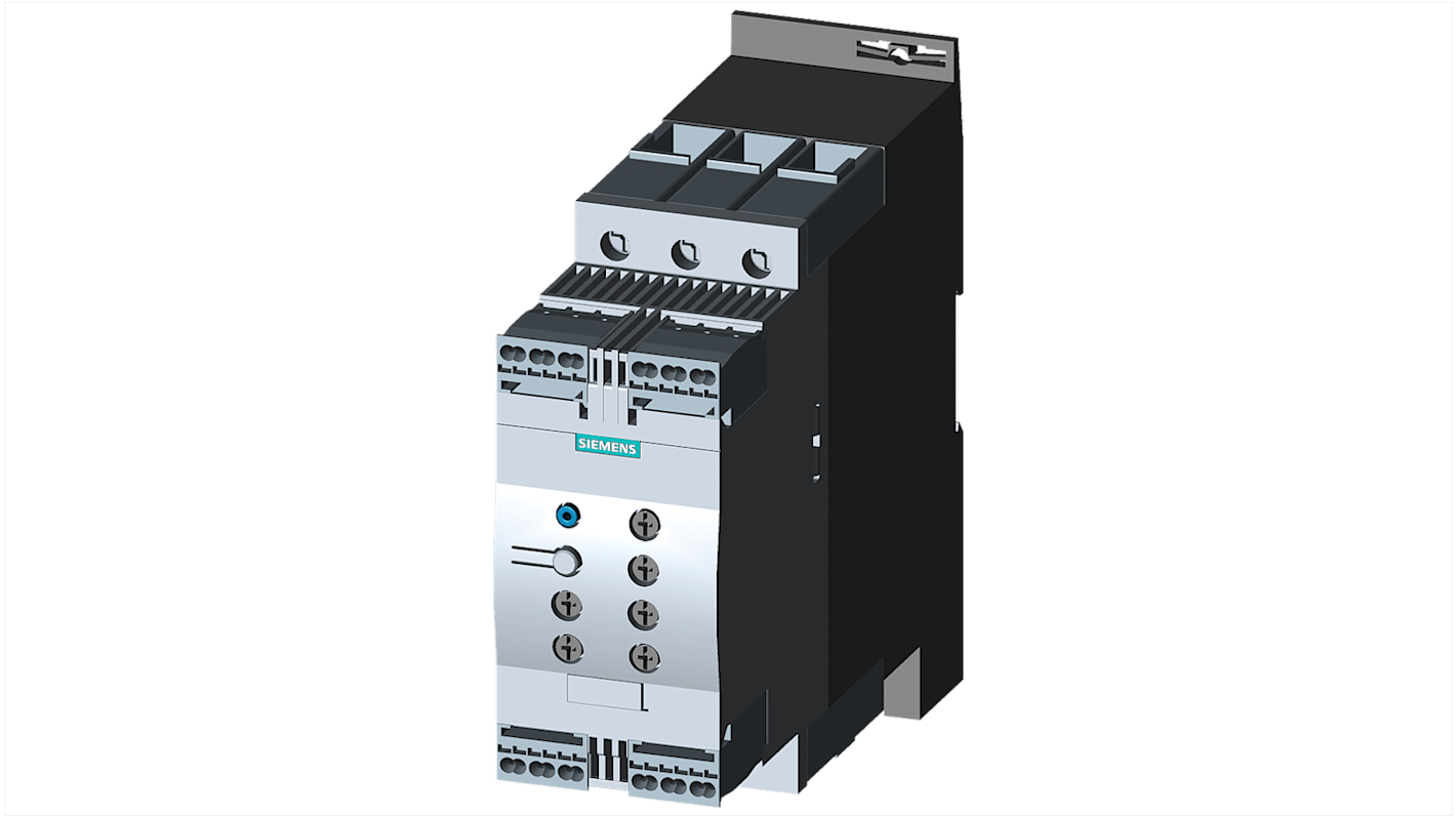 Soft starter Siemens 3RW4037-2BB14, 30 kW, 400 V, 63 A, montaggio su guida DIN, protezione sovraccarico IEC 60947-4-2.