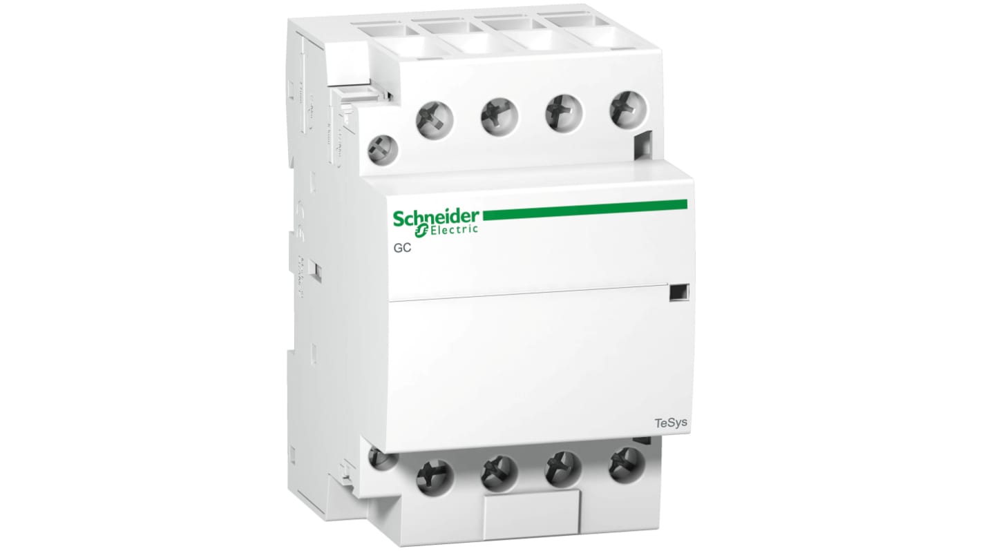 Contattore reversibile Schneider Electric GC4022M5, 4 poli, 40 A, 220-240 V c.a., montaggio a morsetto a vite, grado di protezione IP40.