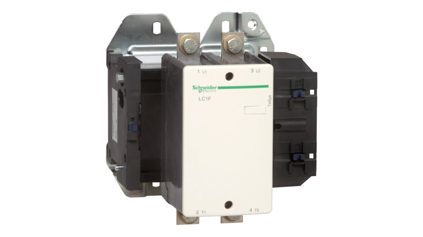Contattore reversibile Schneider Electric LC1F5002, 2 poli, 700 A, bobina 440 V cc, grado di protezione IP2x.