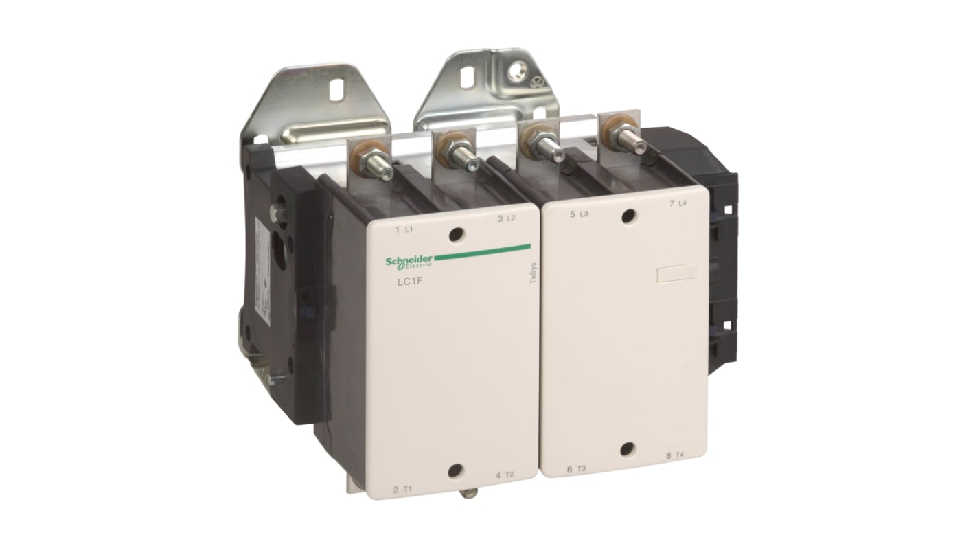 Contattore reversibile Schneider Electric LC1F5004, 4 poli, 700 A, bobina 440 V cc, grado di protezione IP2x.