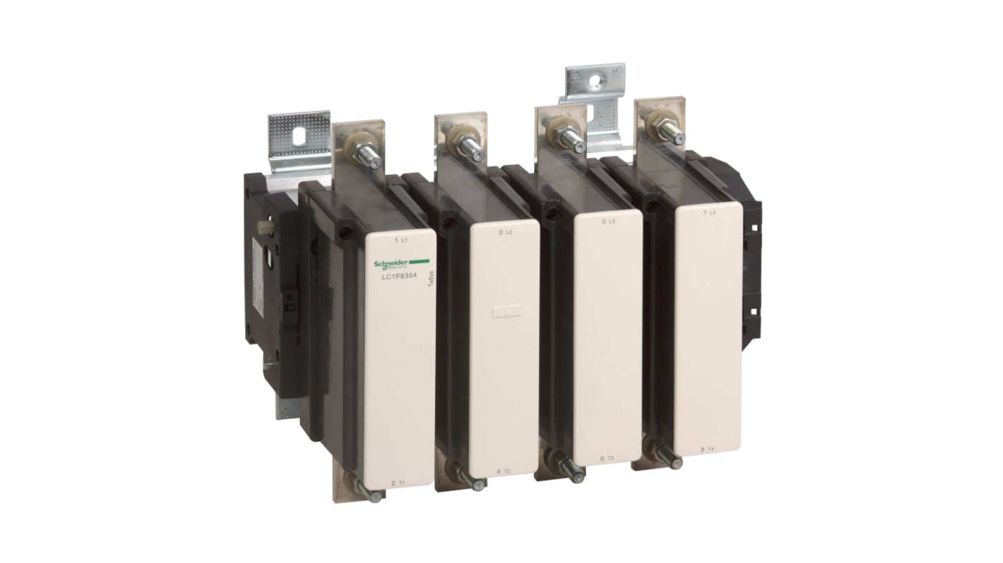 Contattore reversibile Schneider Electric LC1F6304, 4 poli, corrente 1000 A, tensione bobina 440 V cc, grado di protezione IP2x.