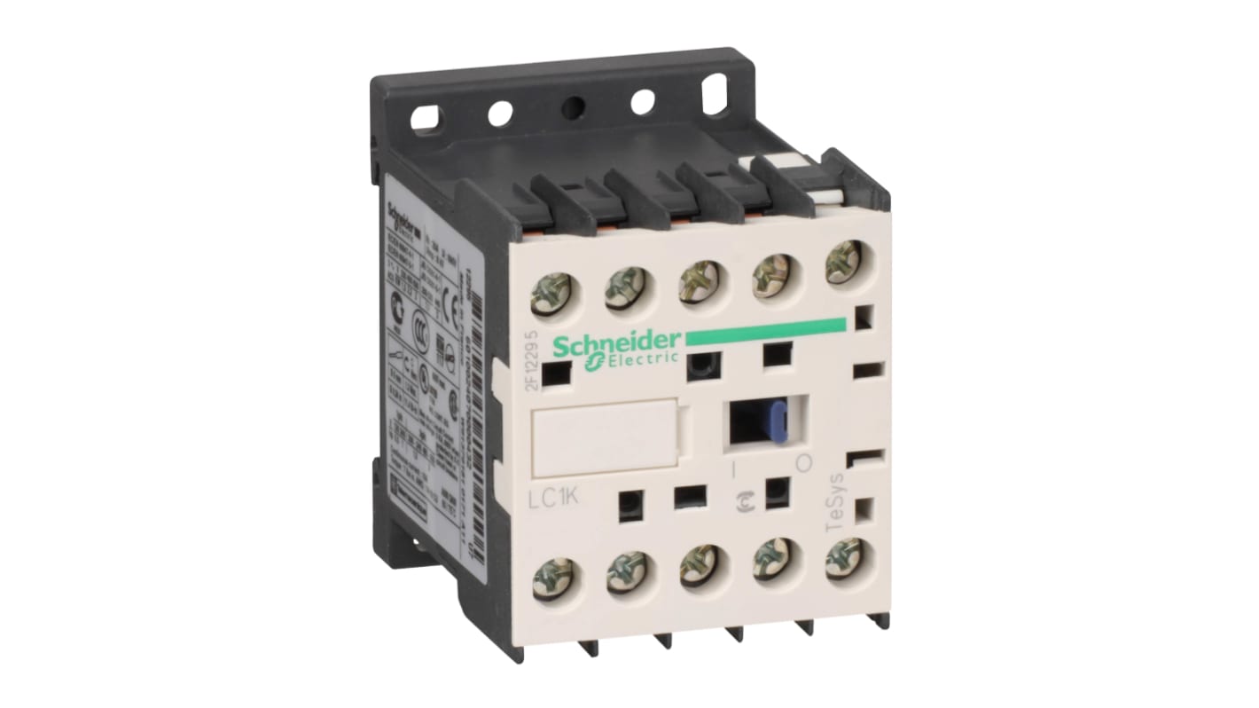 Contattore reversibile Schneider Electric LC1K0910P72, 3 poli, 9 A, bobina 230 V c.a., montaggio su guida, grado di protezione IP2x.