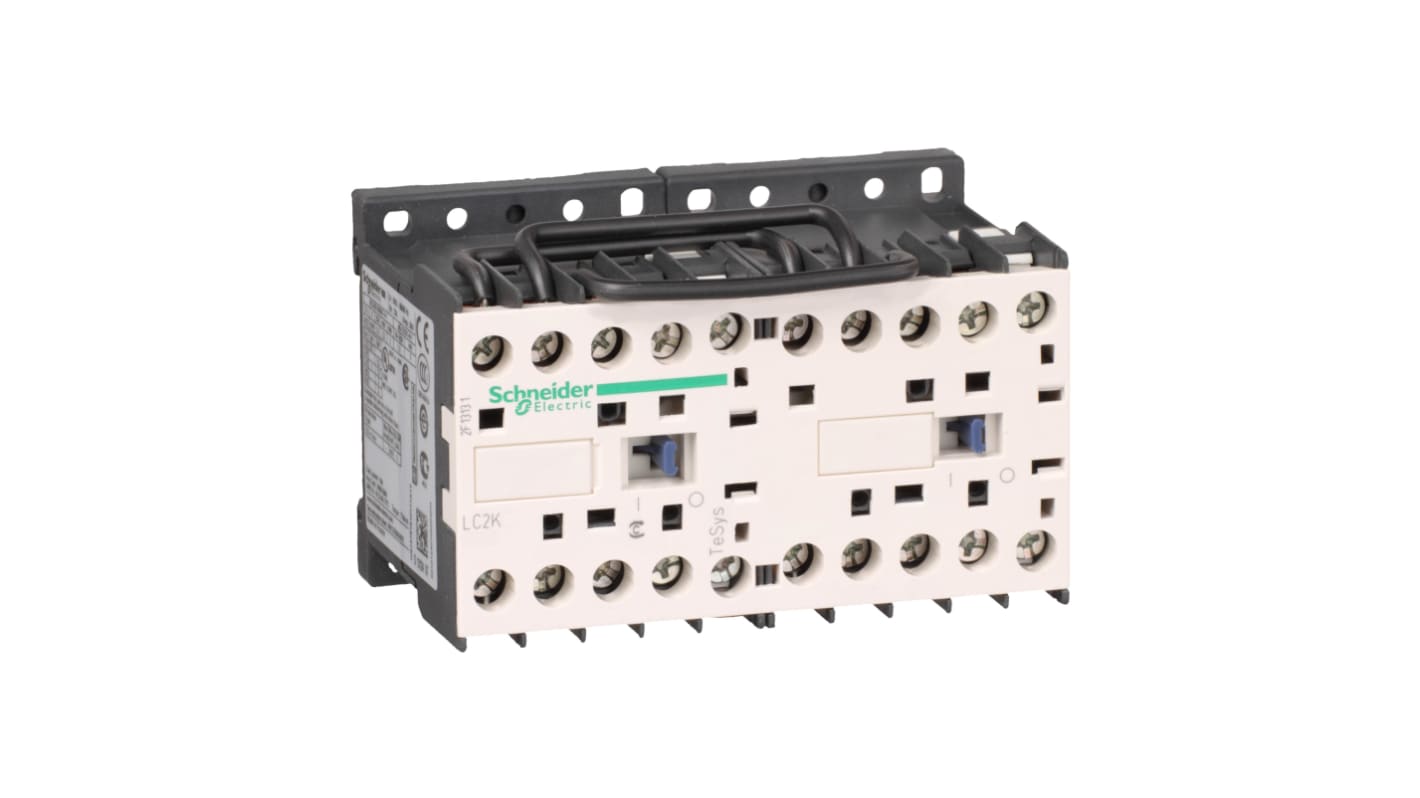 Contattore reversibile Schneider Electric LC2K1210E7, 3 poli, 12 A, 48 V c.a., grado di protezione IP20, per motori.