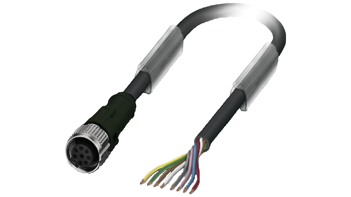 Cavo di collegamento Siemens 3SX5601-2GA10, 8 poli, lunghezza 10 m, connettore M12 femmina, grado di protezione IP68/IP69K.
