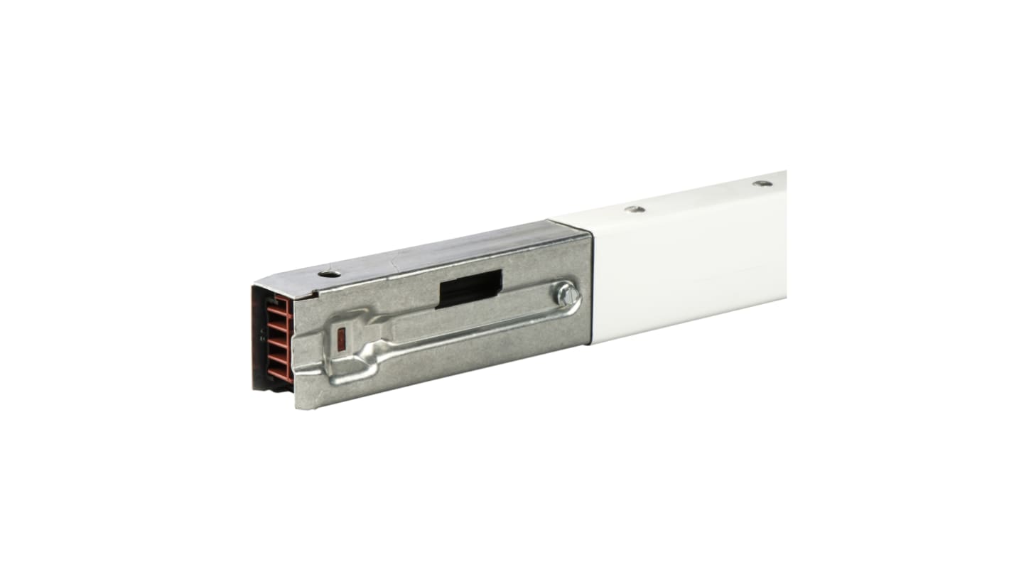 Canalina passacavi Schneider Electric KBA25ED2303TW, 3140mm x 30mm, IP55, 25A, 3 prese. Ideale per illuminazione e distribuzione.