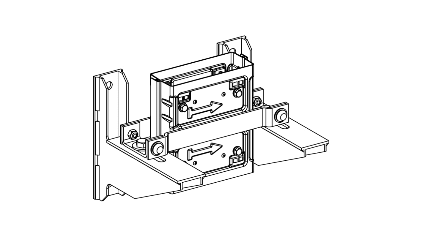Staffa di supporto Schneider Electric KSB400ZV1 per canalina Canalis KS, corrente d'esercizio 400A, priva di metalli pesanti.