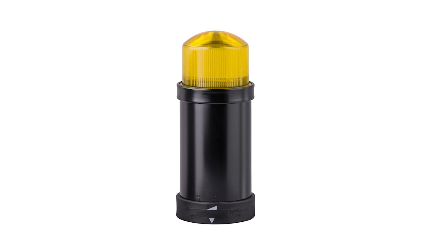 Segnalatore giallo Schneider Electric XVBC6M8, 230 V c.a., effetto lampeggiante, grado di protezione IP65, temperatura -40 a 70 °C.
