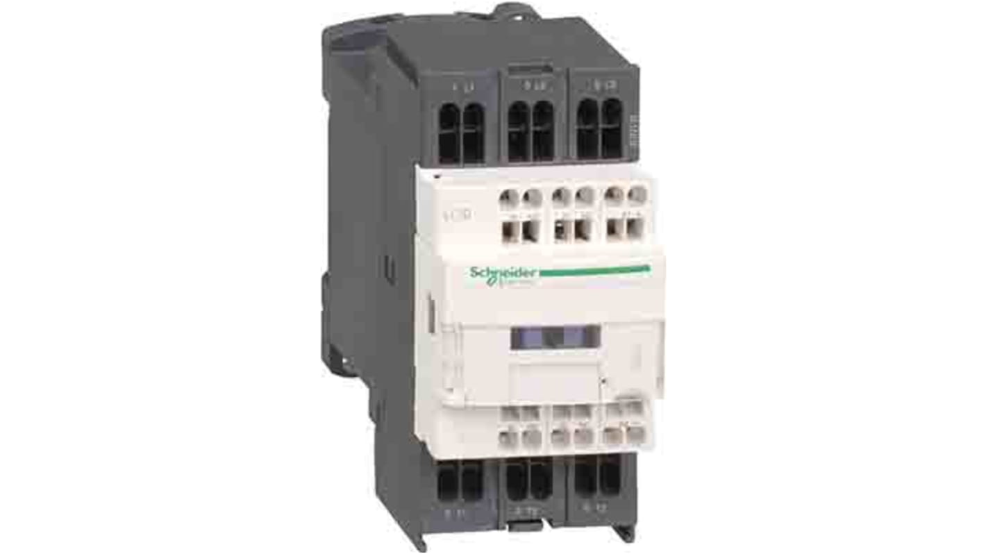Contattore Schneider Electric LC1D323B7, 3 poli, 1NO + 1NC, 32 A, bobina 24 V, per applicazioni industriali.