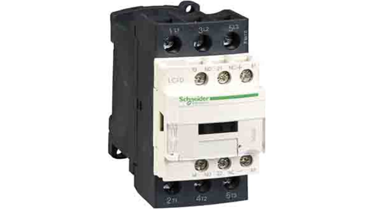 Contattore Schneider Electric LC1D326BD, 3 poli, 1NO + 1NC, 32 A, 24 V, per automazione motori, installazione semplice.