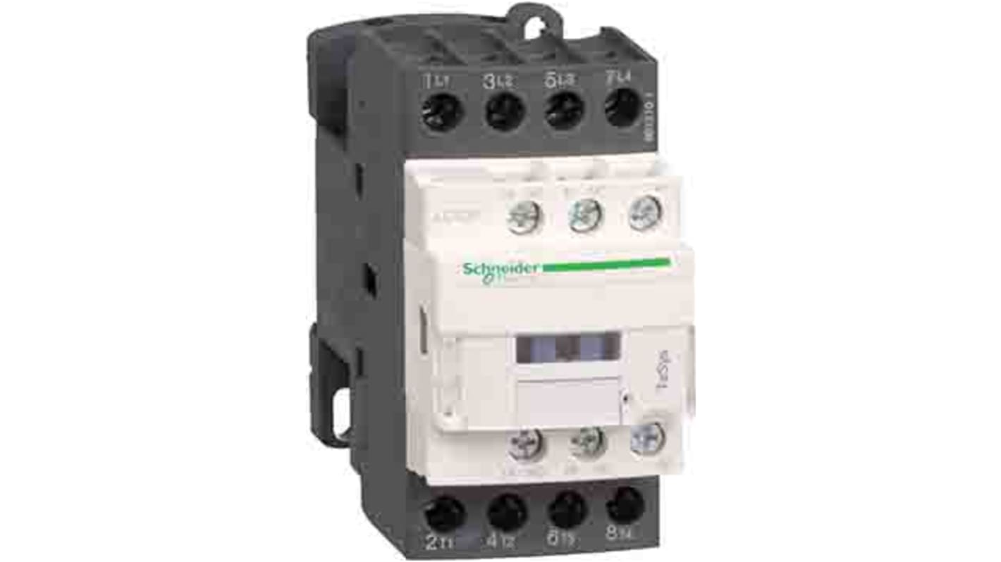 Contattore Schneider Electric LC1DT40D7, 4 poli, 1NO + 1NC, 40 A, bobina 42 V, per applicazioni industriali.