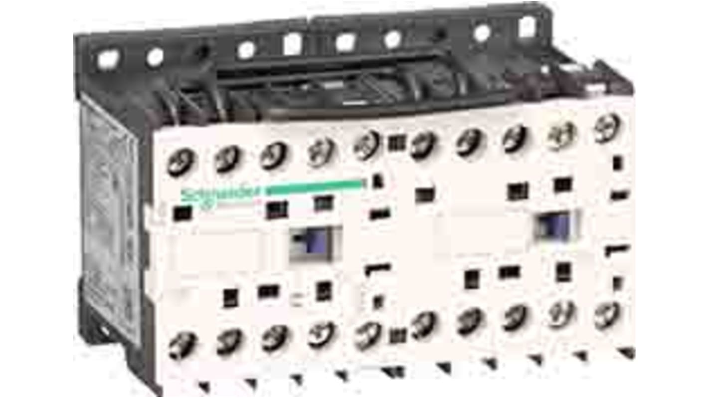 Contattore Schneider Electric LC2K0610U7, 3 poli 3NO, 6 A, 2.2 kW, bobina 240 V ac, design versatile per applicazioni industriali.
