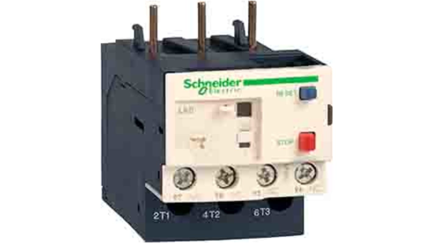 Relè di sovraccarico termico Schneider Electric LR3D14, 10 A F.L.C., 5 A contatto, 690 Vac, per avviamento motore.