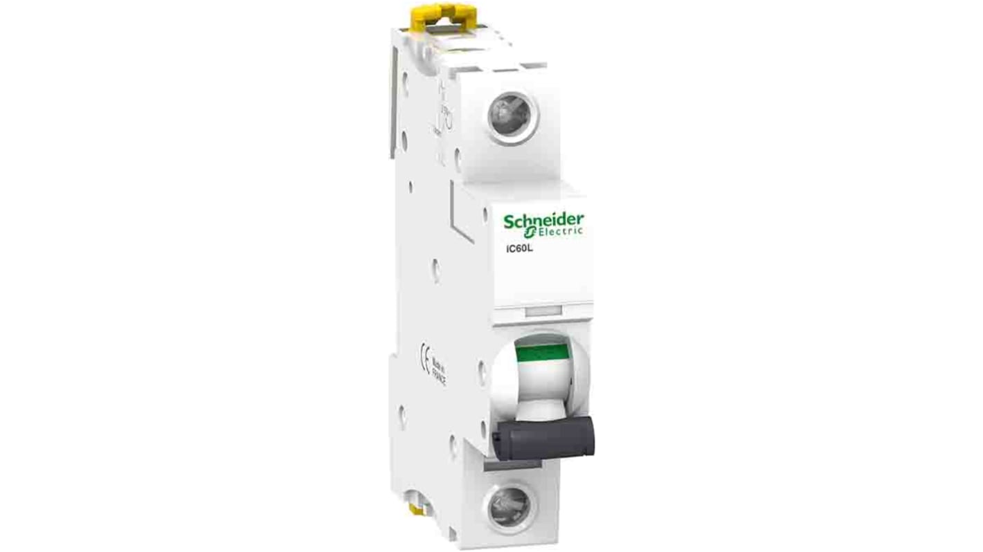 Interruttore magnetotermico Schneider Electric A9F92110, 1 polo, 10A, montaggio su guida DIN, dimensioni 18x85x78.5mm.