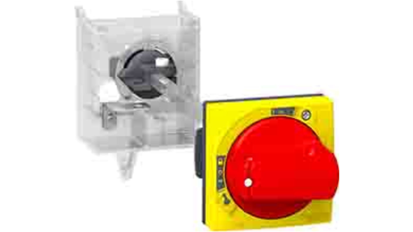 Interruttore motore TeSys Schneider Electric GV3APN04 con manopola rossa, grado di protezione IP65, privo di mercurio.