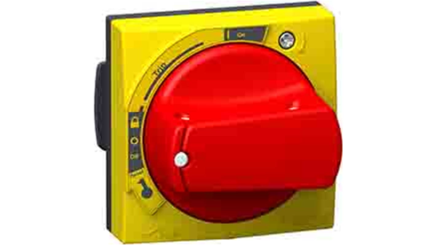 Manopola rotante rossa Schneider Electric GVAPR54 per TeSys GV2-GV3-U, montaggio diretto, grado di protezione IP54.