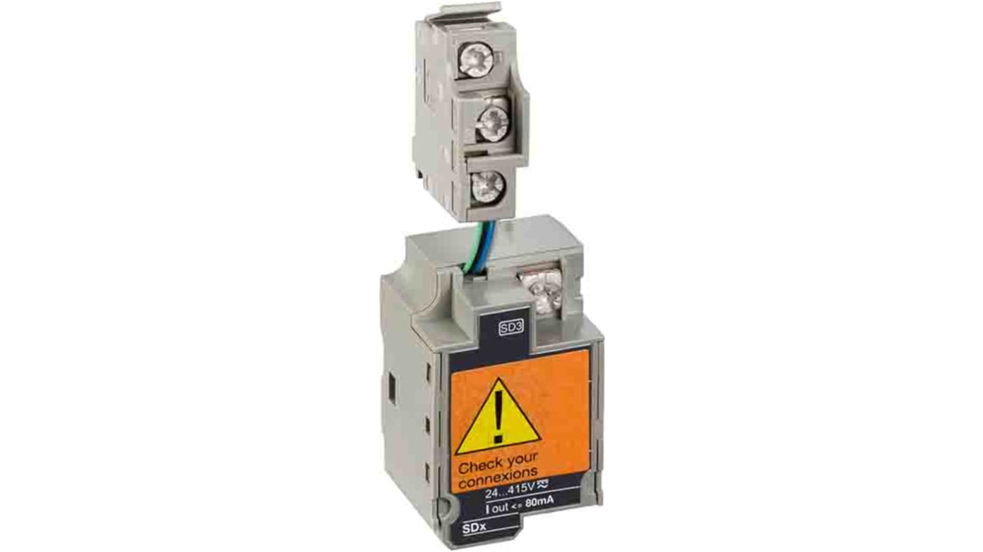 Contatto ausiliario Schneider Electric LV429532, modulo SDX per unità NSX, 2 uscite statiche, 80 mA, 415 V.