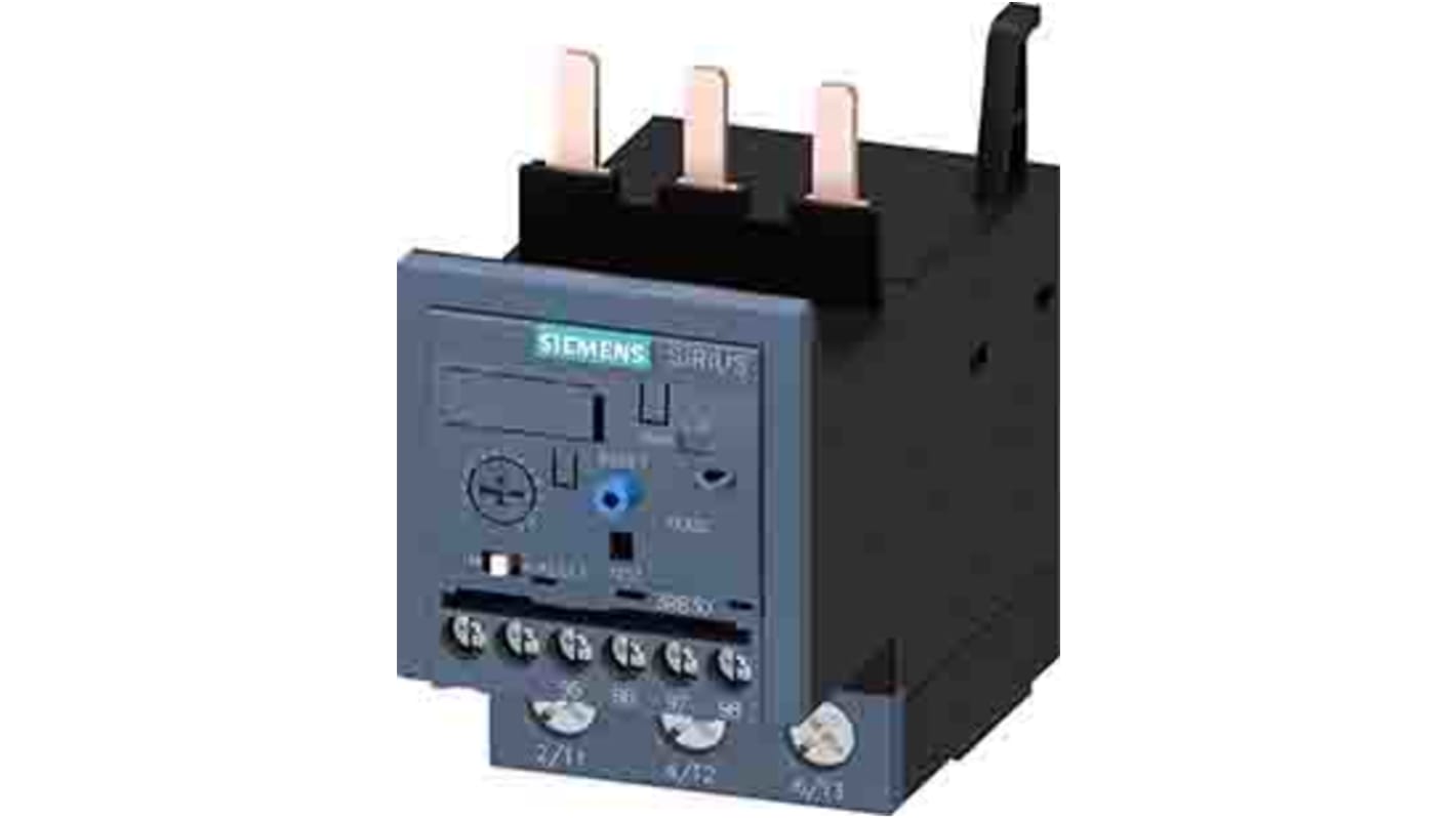 Relè di sovraccarico Siemens 3RB3036-2UB0, 3 poli, 12.5 a 50 A, montaggio su contattore, temperatura operativa -25 a 60 °C.