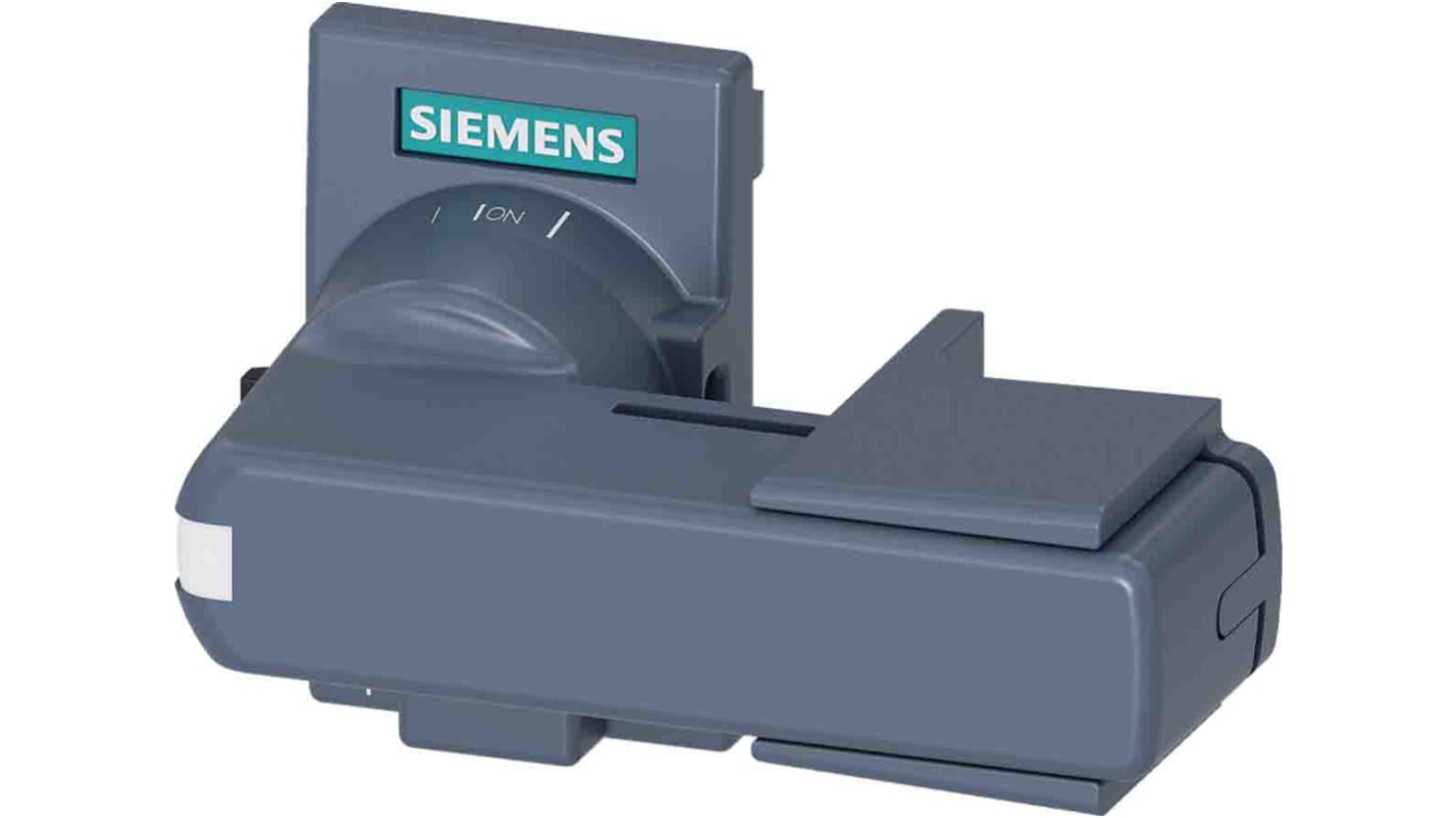 Manopola rotante Siemens 3KD9201-0, grigia, lunghezza 45mm, bloccabile in OFF, con indicatore di posizione.