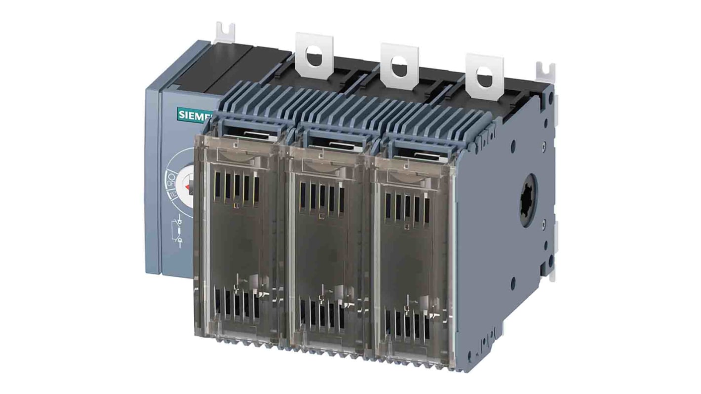 Sezionatore portafusibili Siemens 3KF2316-0LF11, 160A, 3 poli, fusibile NH00, IP20, azionamento anteriore, unità base sinistra.