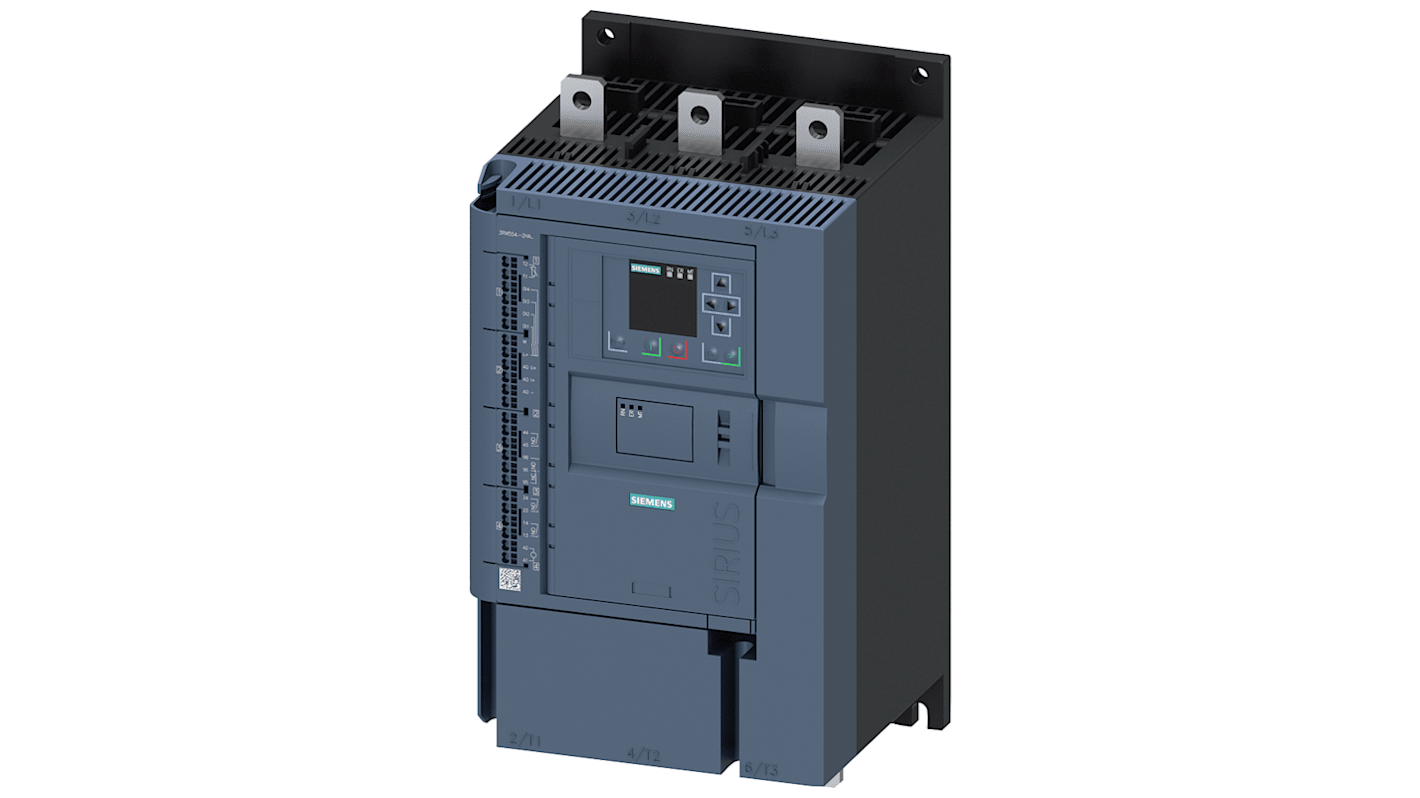 Starter DOL Siemens 3RW5547-2HA14 per motori trifase, potenza 7,5 kW, corrente 470 A, grado di protezione IP20.