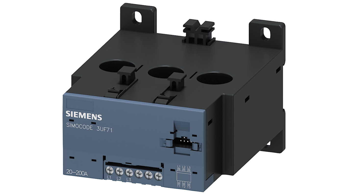 Interruttore SIRIUS Siemens 3UF7113-1AA01-0, modulo di misurazione corrente 200 A, tensione 690 V, design modulare.