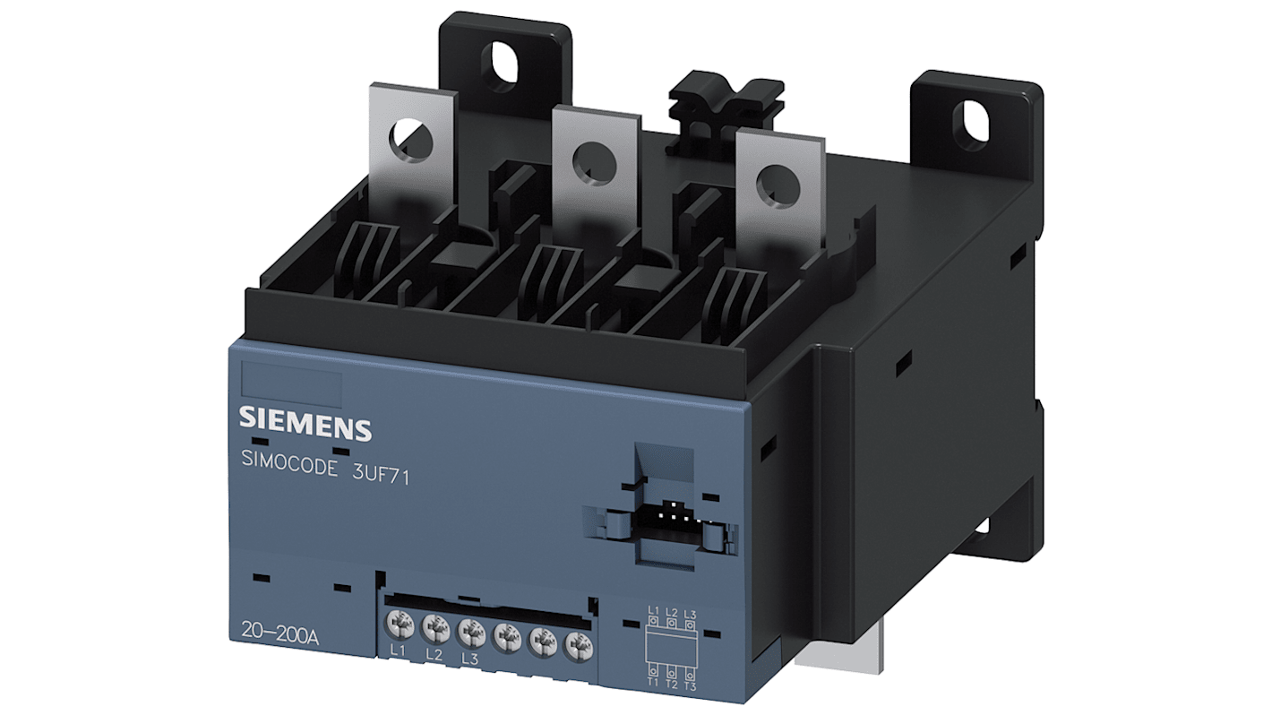 Contattore SIRIUS Siemens 3UF7113-1BA01-0, modulo di misurazione corrente 200 A, tensione 690 V, design modulare.