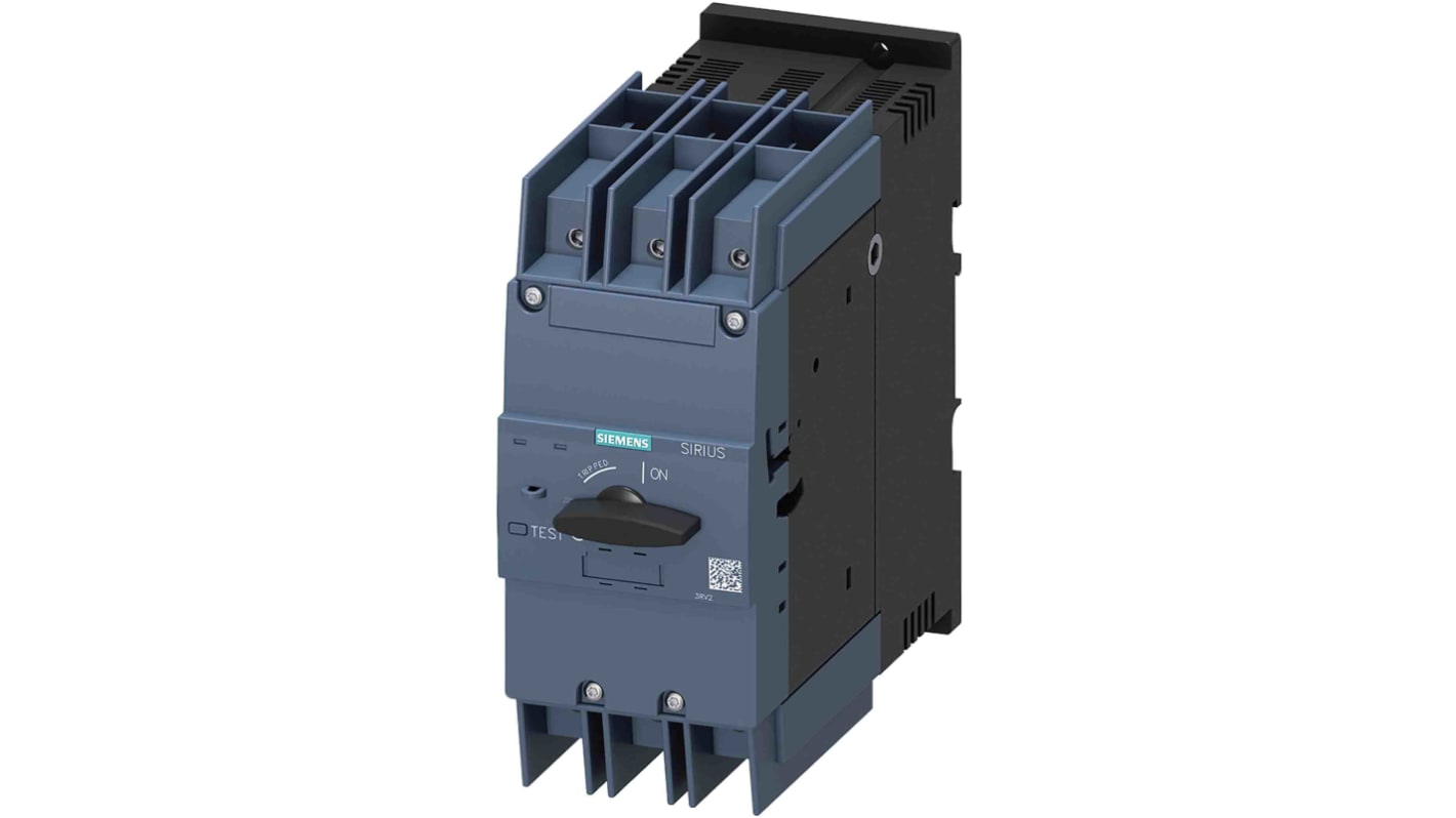 Interruttore automatico Siemens 3RV2742-5JD10, protezione SIRIUS, 50 A, 690 V, compatto e resistente, con opzione di unità ausiliaria.