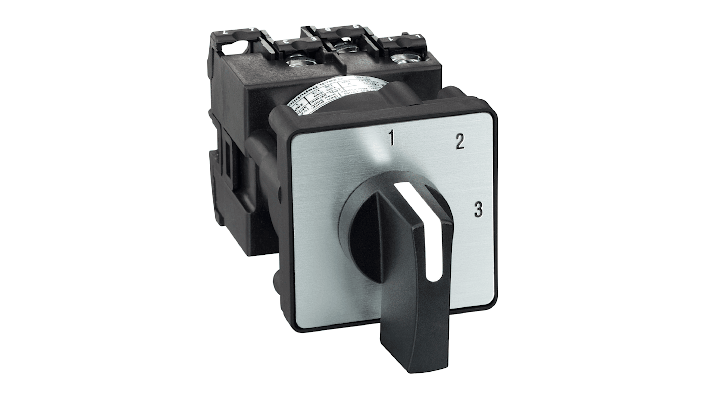 Interruttore a camma Schneider Electric K1C003NLH, 1 polo, 12 A, 3 posizioni, montaggio a vite, angolo 45 gradi.