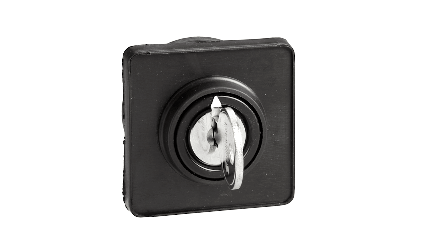 Manopola KDC1S di Schneider Electric per interruttori a camme, colore nero, dimensioni 45 x 45 mm, compatta e funzionale.