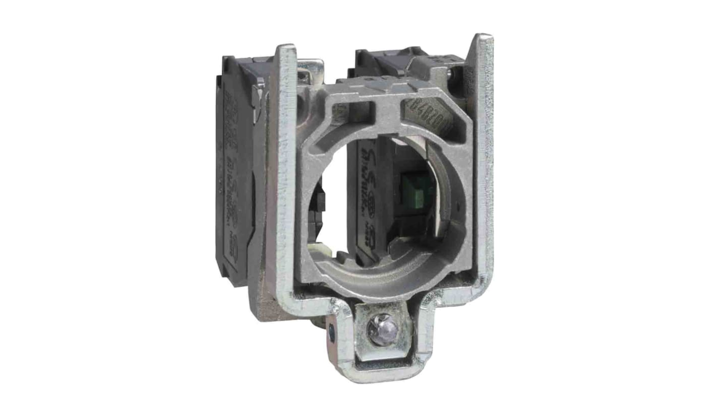 Blocco contatti a morsetto a vite Schneider Electric ZB4BZ107, 2 N/A, tensione 240V, design compatto e robusto per applicazioni industriali.