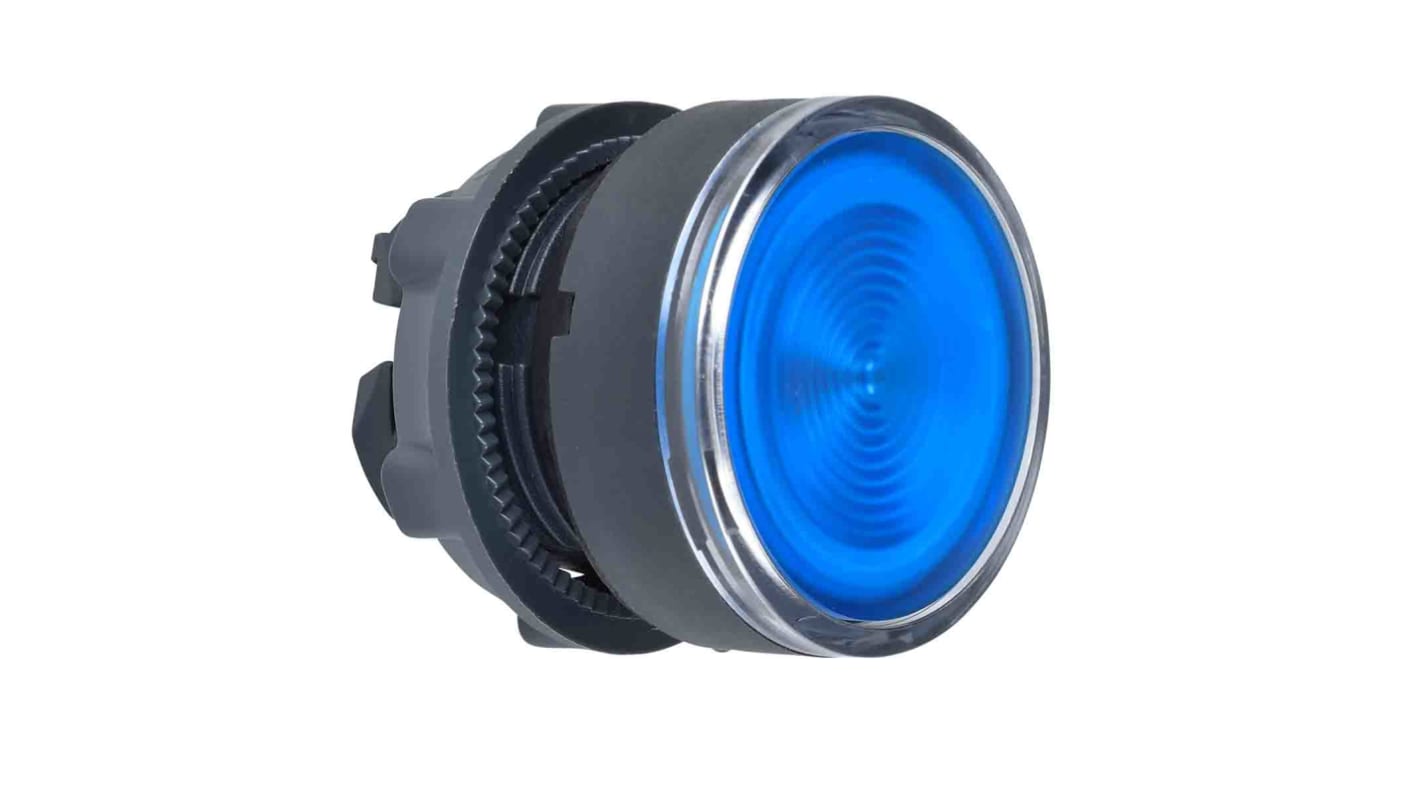 Attuatore pulsante Schneider Electric ZB5AW363S, ritorno a molla, testa blu illuminata, diametro foro 22 mm, grado di protezione IP66/IP67/IP69K.