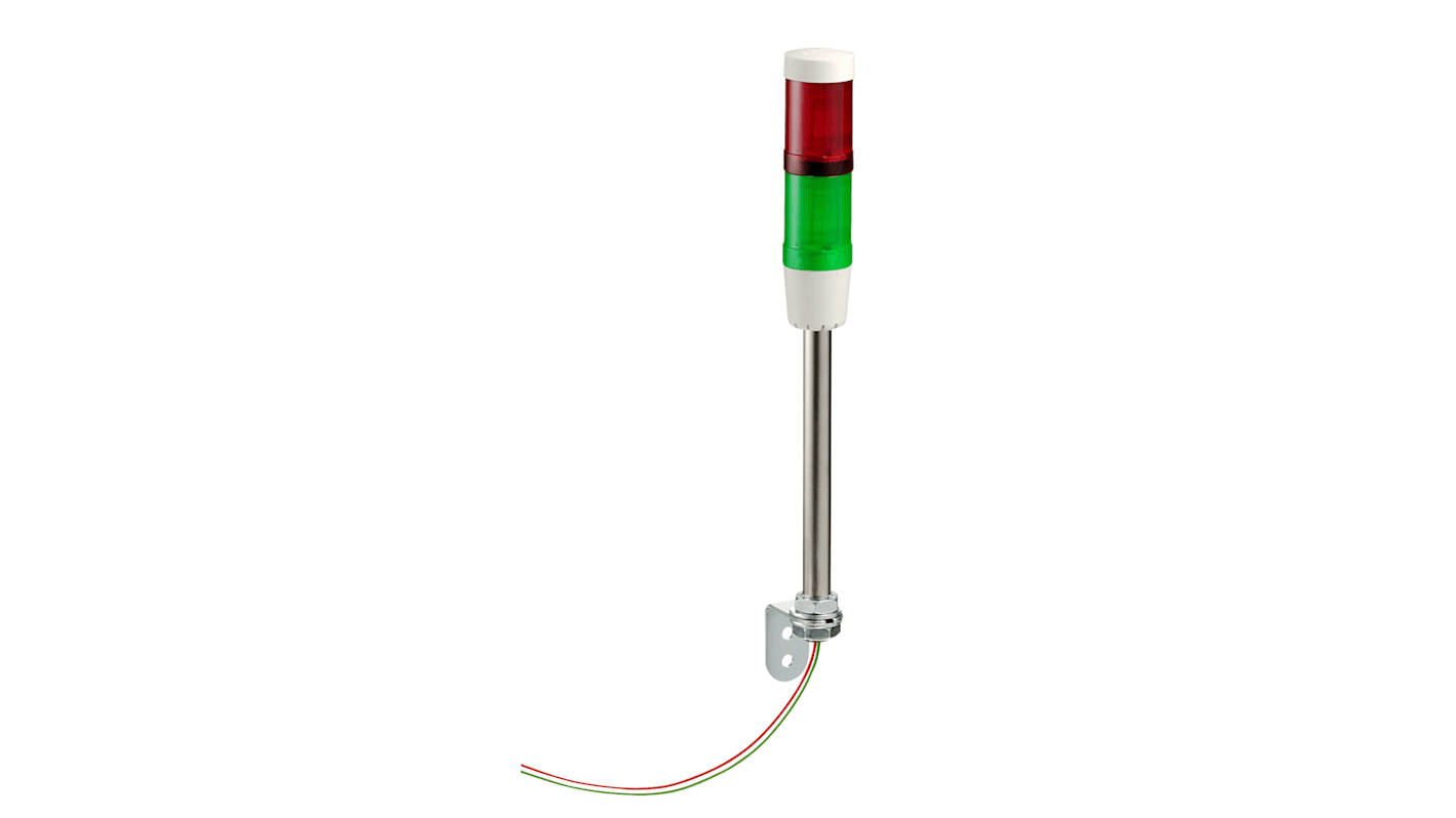 Torretta di segnalazione Schneider Electric XVMB1RGS, pre-assemblata, diametro 45 mm, peso 0,402 kg, priva di mercurio.