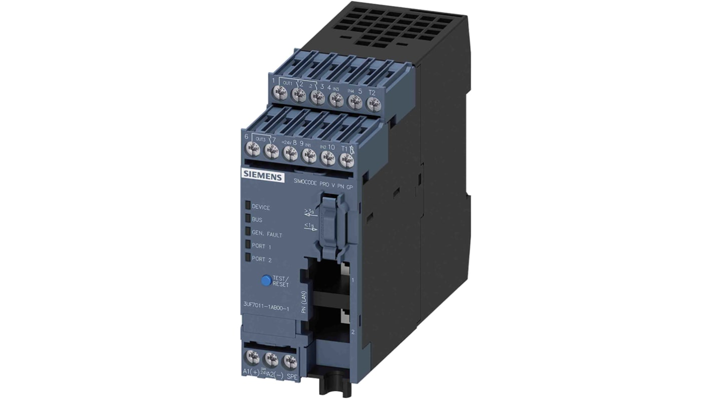 Modulo di comunicazione Siemens 3UF7011-1AB00-1, unità SIMOCODE pro V PN GP, 120 V, 6 A, Ethernet/PROFINET, IP20.