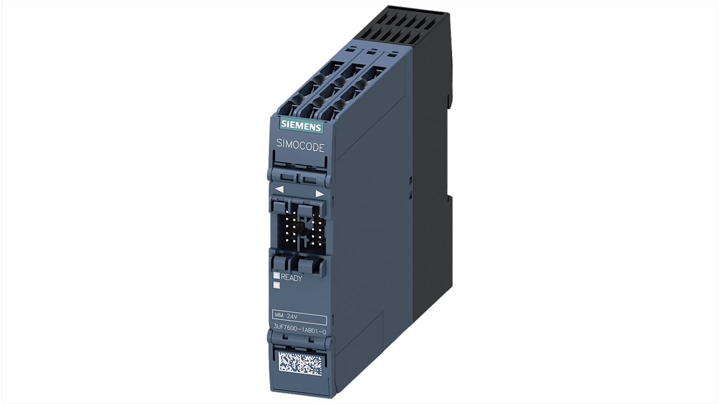 Modulo multifunzionale Siemens 3UF7600-1AB01-0 per protezione motore, 4 ingressi, 2 uscite relè, IP20.
